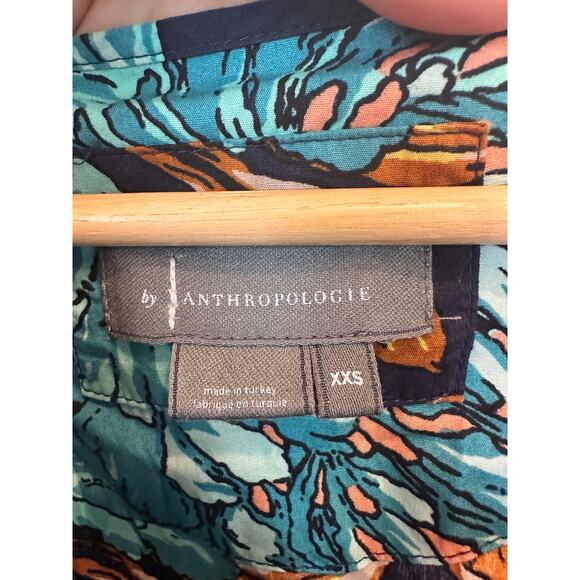 Anthropologie Somerset Mini Dress XXS Blue Floral Print ECU! - Picture 10 of 11